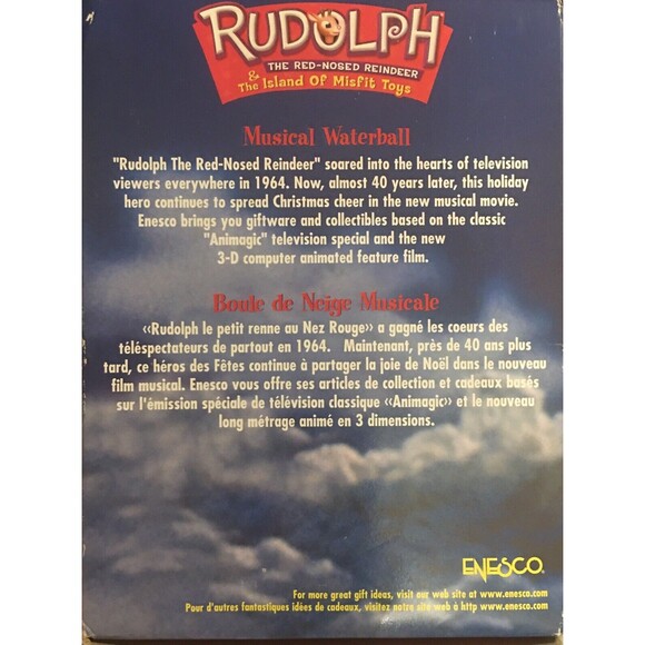 Rudolph and Clarice Island of Misfit Toys Enesco Musical Snowglobe RARE Works - Picture 5 of 6